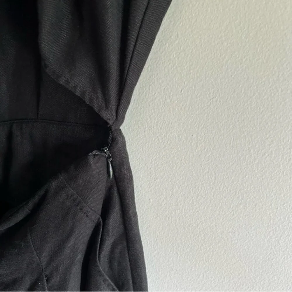 Aritzia Wilfred Ecoulement Open Tie Back Linen Jumpsuit Black sz 2 - Picture 9 of 10